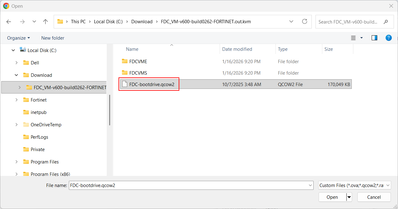 Select the bootdrive