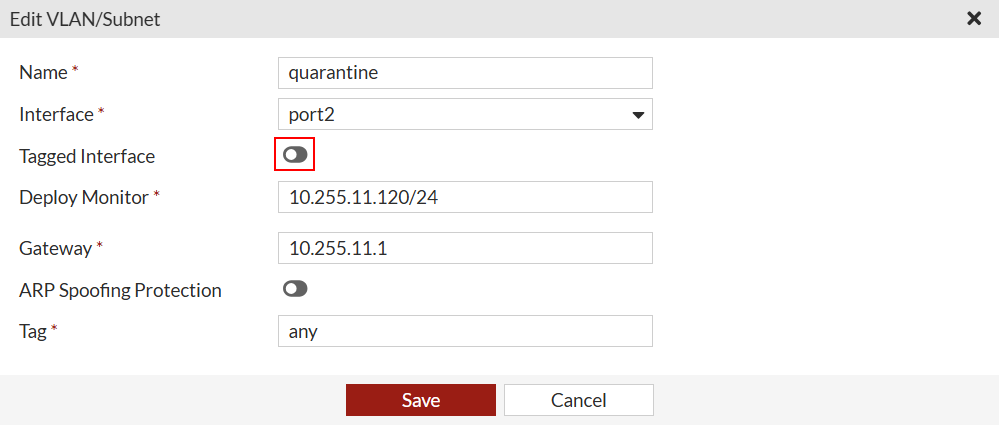Adding a deployment network where the Native VLAN is one of the VLANs to be used
