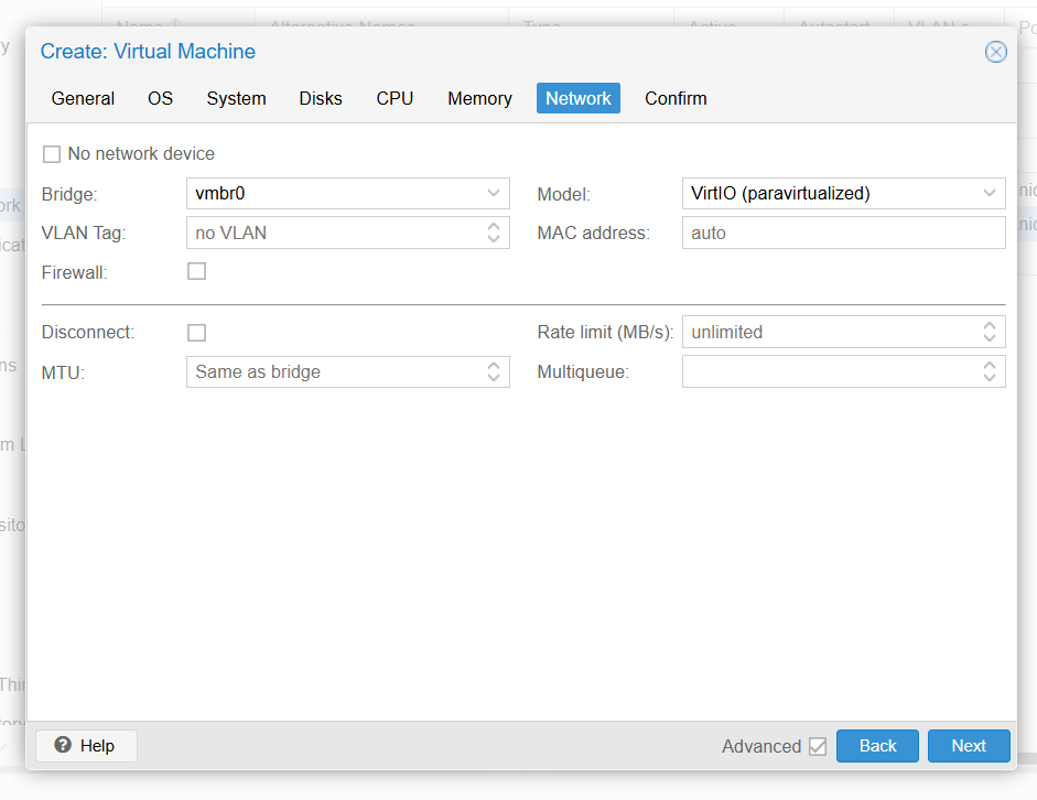 Specify your management network interface