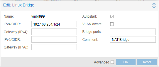 Linux Bridge settings of NAT port